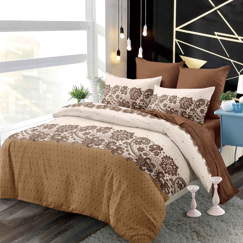 Lenjerie de Pat Finet 6 Piese cu Elastic – Premium, 100% Bumbac | 0015-PV