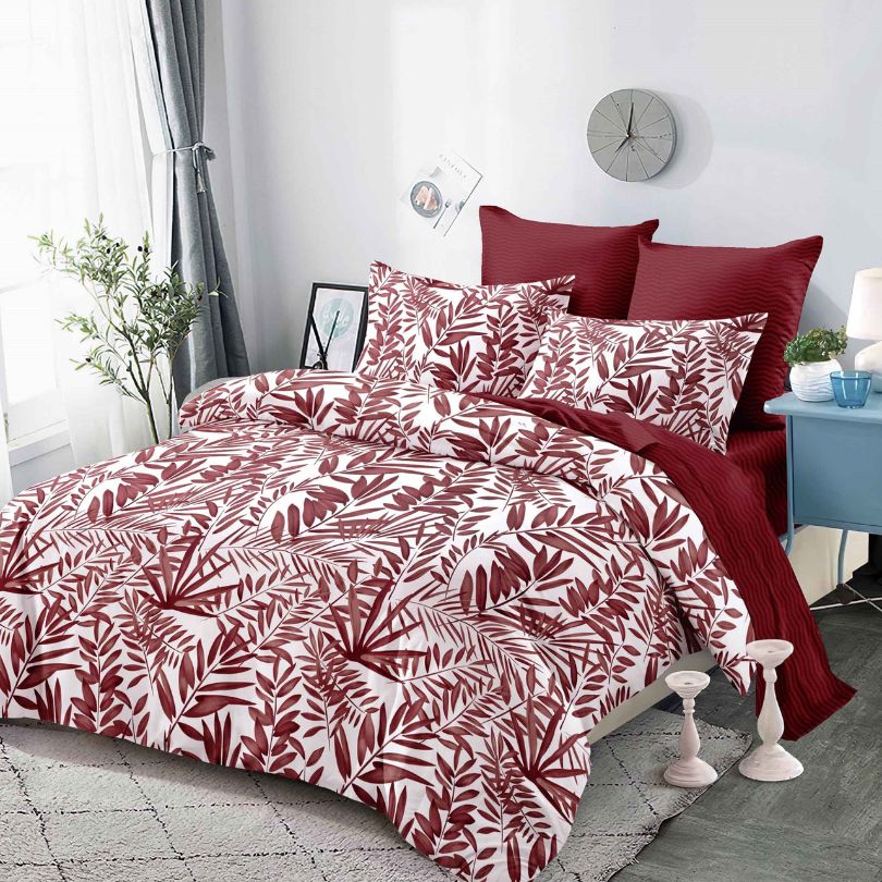 Lenjerie de Pat Finet 6 Piese cu Elastic – Premium, 100% Bumbac | 0019-PV