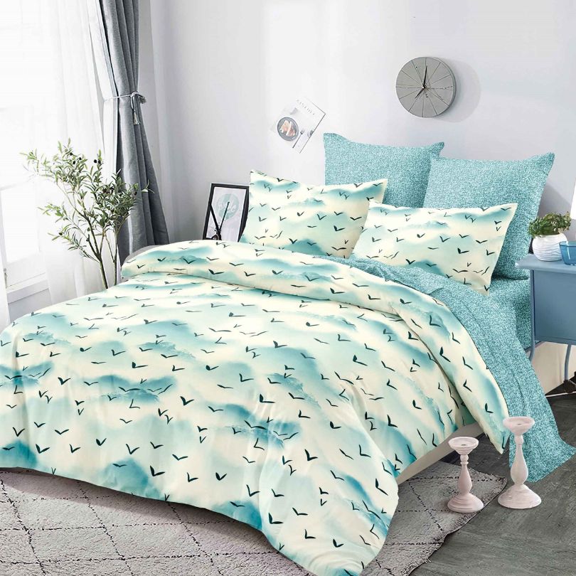 Lenjerie de Pat Finet 6 Piese cu Elastic – Premium, 100% Bumbac | 0020-PV