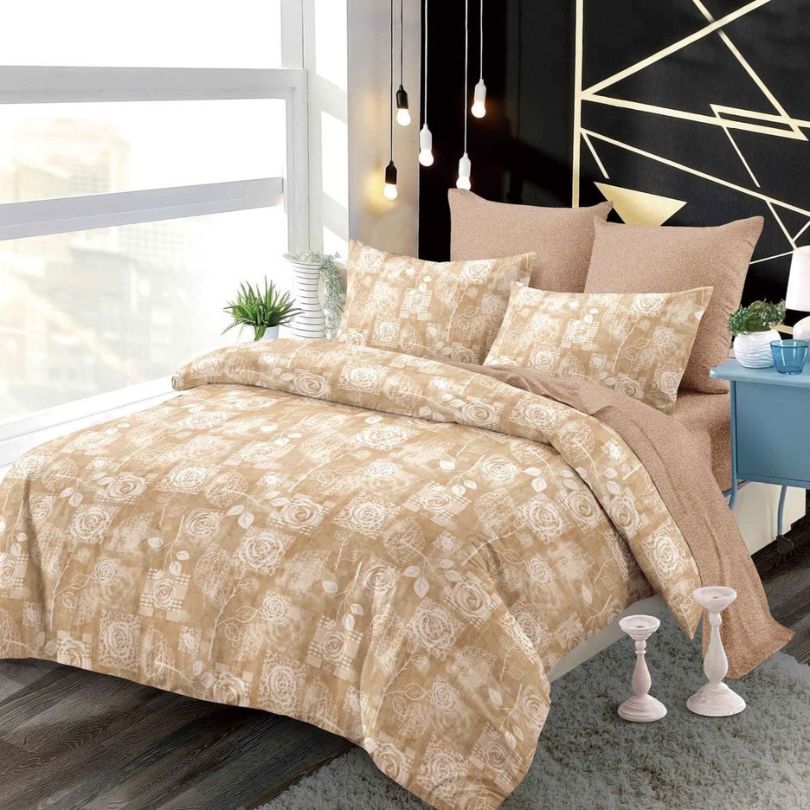 Lenjerie de Pat Finet 6 Piese cu Elastic – Premium, 100% Bumbac | 0025-PV