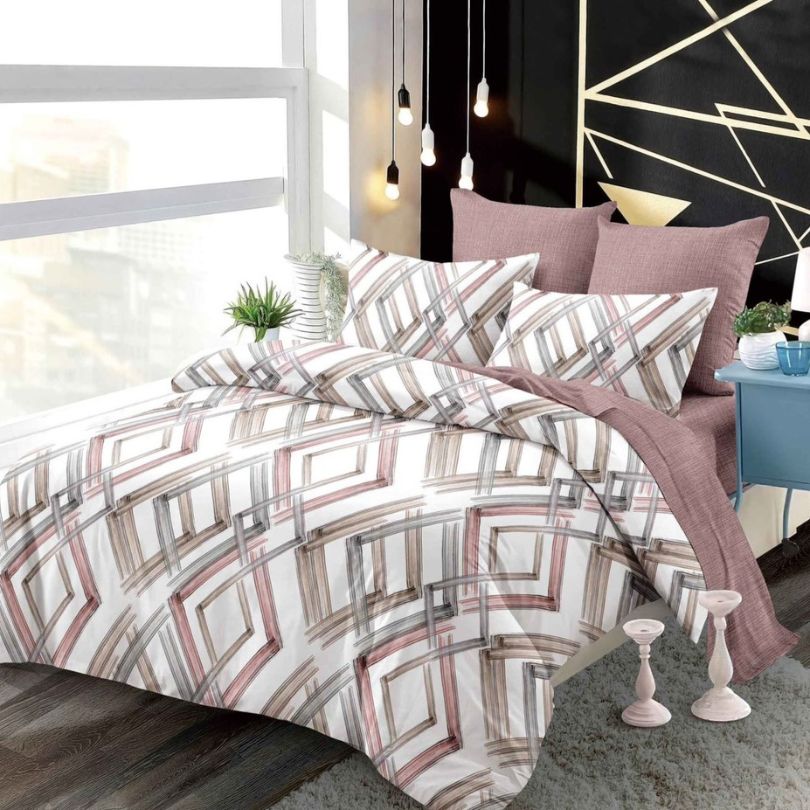 Lenjerie de Pat Finet 6 Piese cu Elastic – Premium, 100% Bumbac | 0037-PV