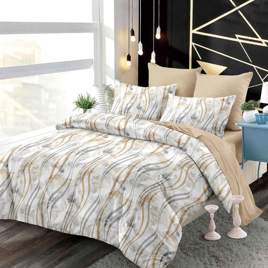 Lenjerie de Pat Finet 6 Piese cu Elastic – Premium, 100% Bumbac | 0038-PV