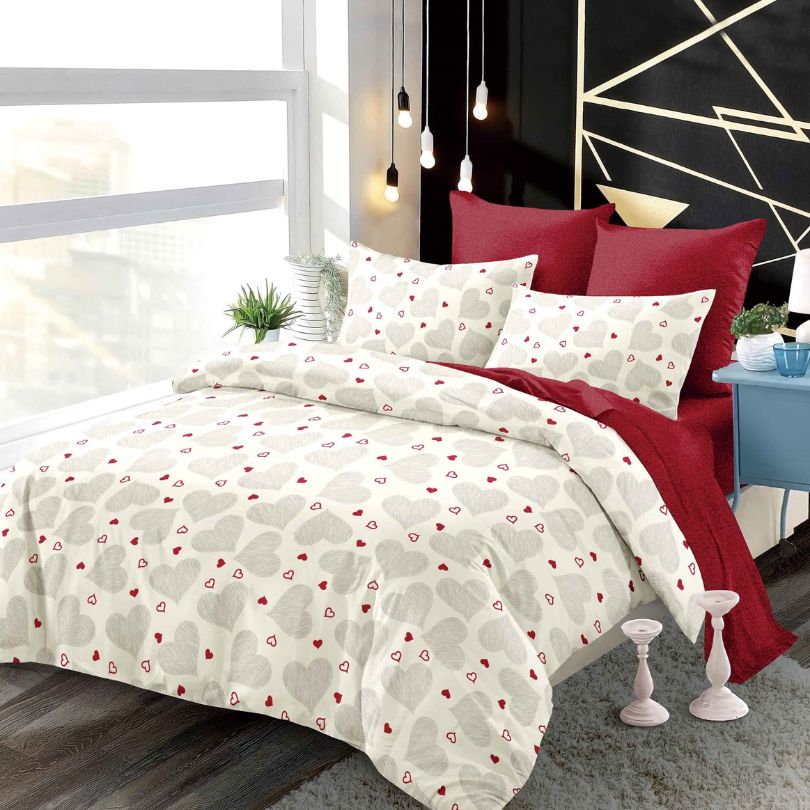 Lenjerie de Pat Finet 6 Piese cu Elastic – Premium, 100% Bumbac | 0061-PV