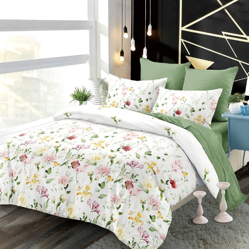 Lenjerie de Pat Finet 6 Piese cu Elastic – Premium, 100% Bumbac | 0062-PV