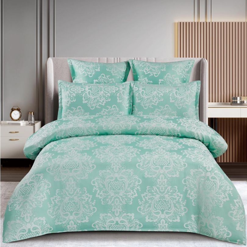 Lenjerie de Pat Jacquard 6 Piese – Bumbac 100% Premium, Design Elegant | COD: 1314-S