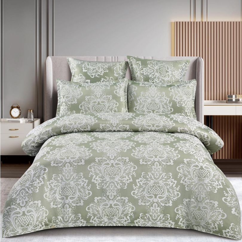 Lenjerie de Pat Jacquard 6 Piese – Bumbac 100% Premium, Design Elegant | COD: 1318-S