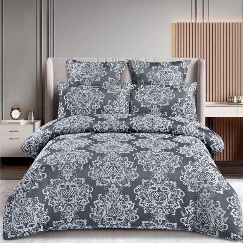 Lenjerie de Pat Jacquard 6 Piese – Bumbac 100% Premium, Design Elegant | COD: 1320-S