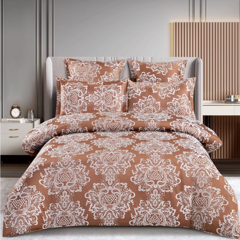 Lenjerie de Pat Jacquard 6 Piese – Bumbac 100% Premium, Design Elegant | COD: 1321-S