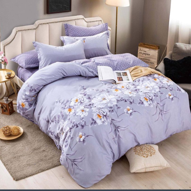 Lenjerie de Pat din Bumbac Finet cu Elastic – 6 Piese | Confort si Eleganta | COD 0102-J