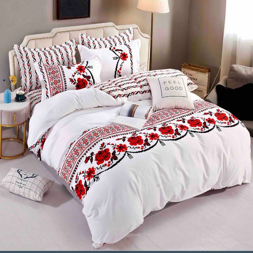 Lenjerie de Pat din Bumbac Finet cu Elastic – 6 Piese | Confort si Eleganta | COD 0112-J