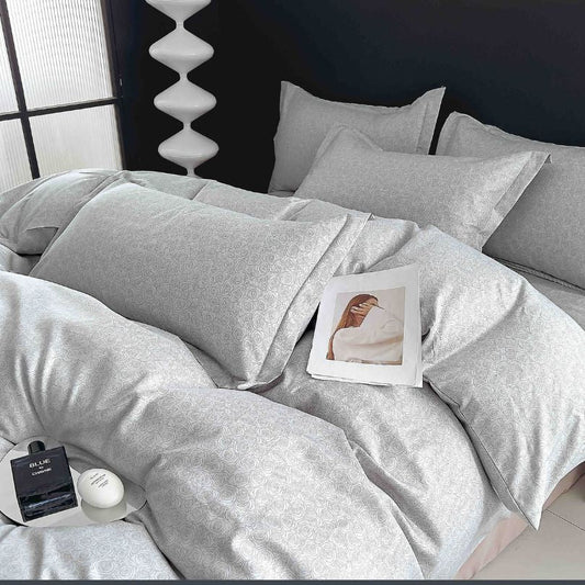 Lenjerie de Pat din Bumbac Finet cu Elastic – 6 Piese | Confort si Eleganta | COD 0121-J