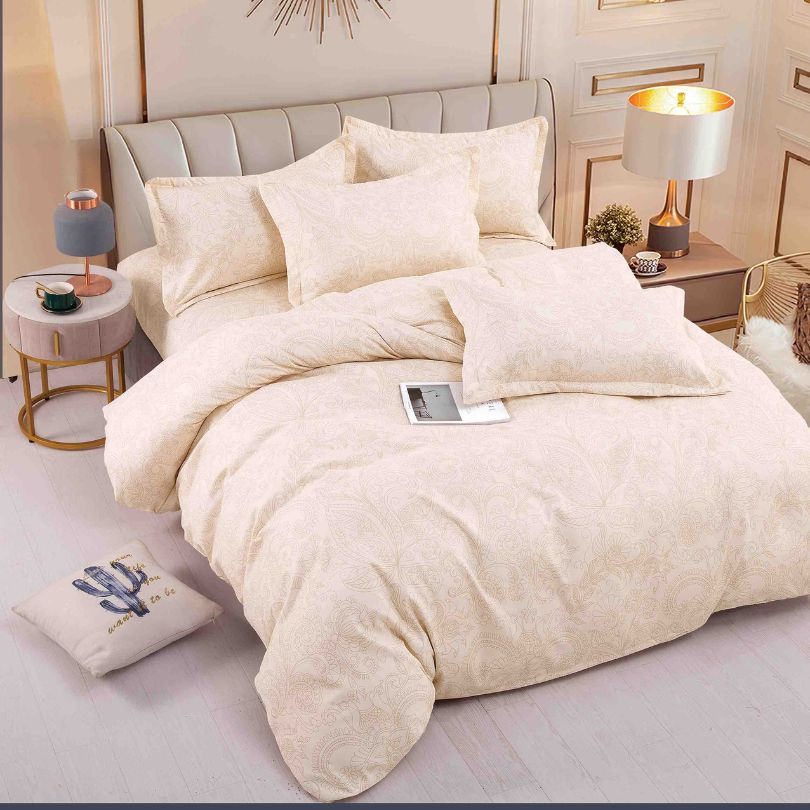 Lenjerie de Pat din Bumbac Finet cu Elastic – 6 Piese | Confort si Eleganta | COD 0130-J