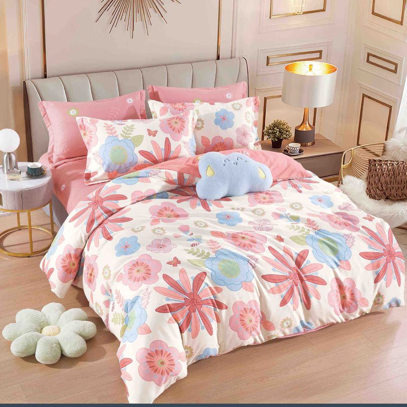 Lenjerie de Pat din Bumbac Finet cu Elastic – 6 Piese | Confort si Eleganta | COD 0135-J