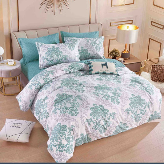 Lenjerie de Pat din Bumbac Finet cu Elastic – 6 Piese | Confort si Eleganta | COD 0136-J