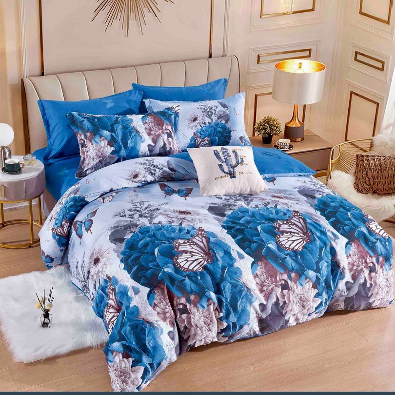 Lenjerie de Pat din Bumbac Finet cu Elastic – 6 Piese | Confort si Eleganta | COD 0159-J