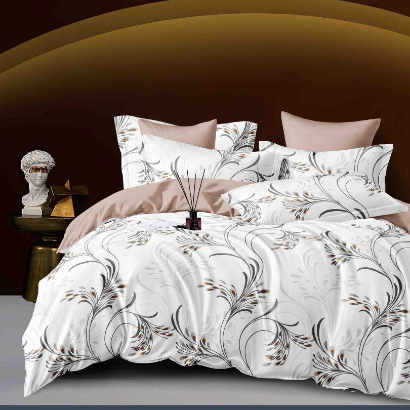 Lenjerie de Pat din Bumbac Finet cu Elastic – 6 Piese | Confort si Eleganta | COD 0163-J