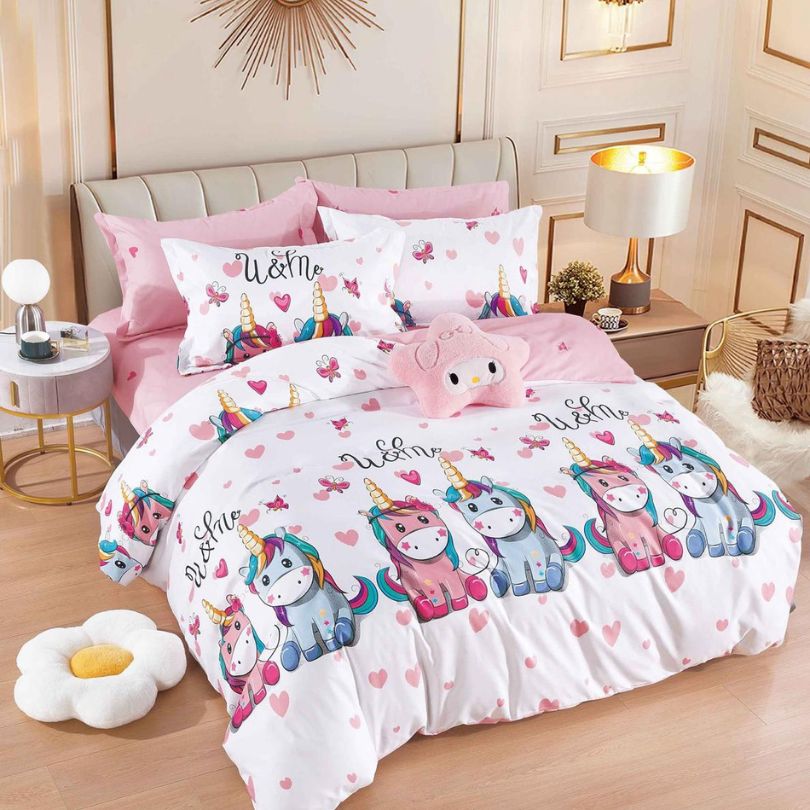 Lenjerie de Pat din Bumbac Finet cu Elastic – 6 Piese | Confort si Eleganta | COD 1097-J