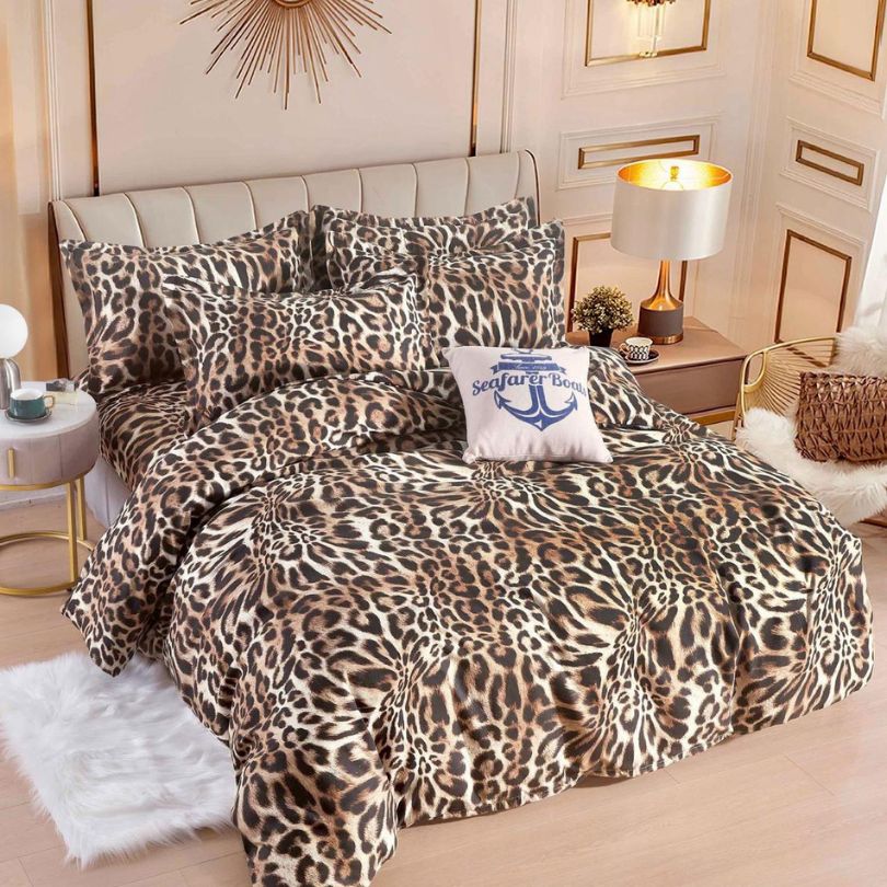 Lenjerie de Pat din Bumbac Finet cu Elastic – 6 Piese | Confort si Eleganta | COD 1102-J