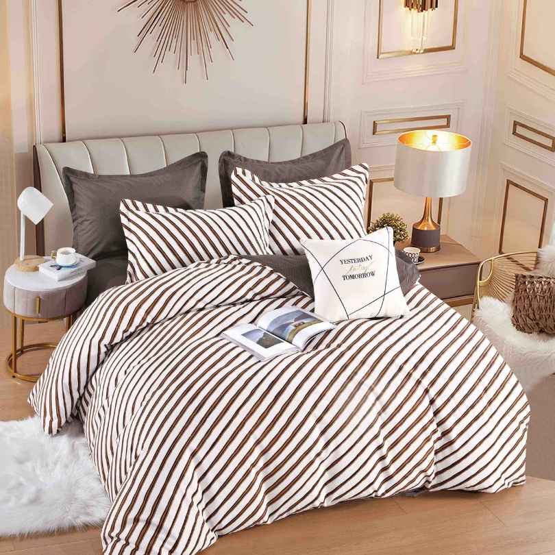 Lenjerie de Pat din Bumbac Finet cu Elastic – 6 Piese | Confort si Eleganta | COD 1289-J