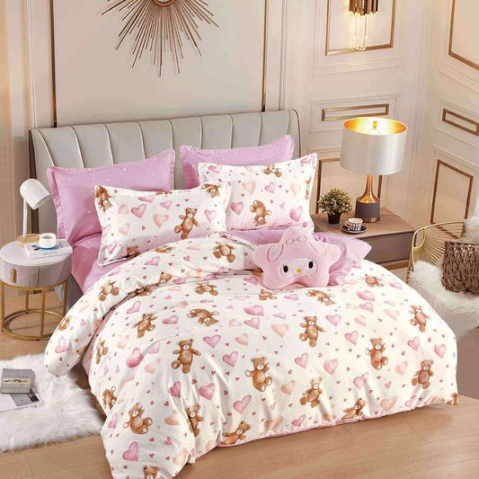 Lenjerie de Pat din Bumbac Finet cu Elastic – 6 Piese | Confort si Eleganta | COD 1299-J