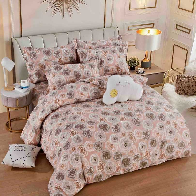 Lenjerie de Pat din Bumbac Finet cu Elastic – 6 Piese | Confort si Eleganta | COD 1303-J