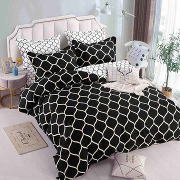 Lenjerie de Pat din Bumbac Finet cu Elastic – 6 Piese | Confort si Eleganta | COD 1305-J