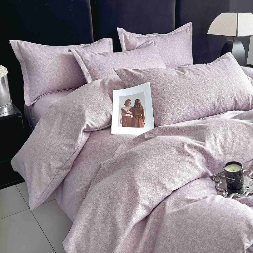 Lenjerie de Pat din Bumbac Finet cu Elastic – 6 Piese | Confort si Eleganta | COD 1306-J