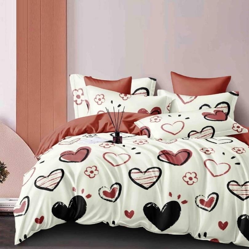 Lenjerie de Pat din Bumbac Finet cu Elastic – 6 Piese | Confort si Eleganta | COD 1309-J