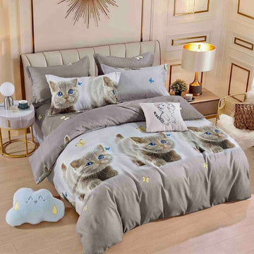 Lenjerie de Pat din Bumbac Finet cu Elastic – 6 Piese | Confort si Eleganta | COD 1312-J