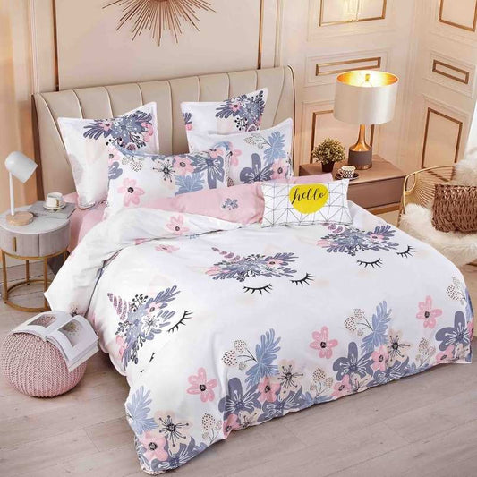 Lenjerie de Pat din Bumbac Finet cu Elastic – 6 Piese | Confort si Eleganta | COD 1321-J