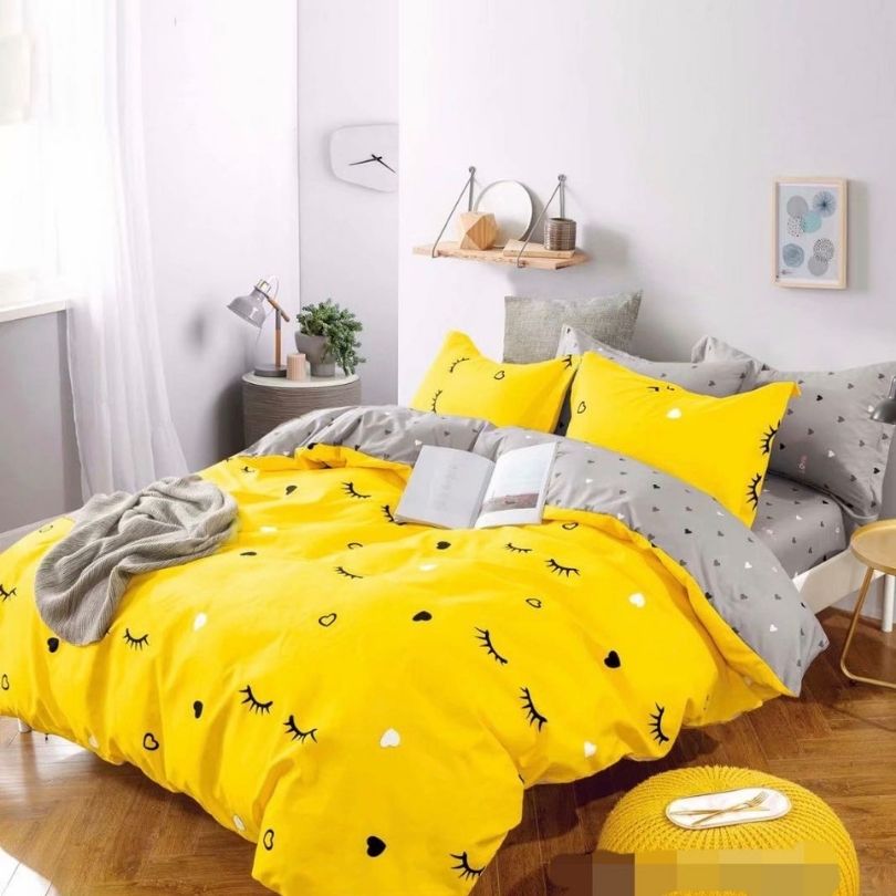 Lenjerie de Pat din Bumbac Finet cu Elastic – 6 Piese | Confort si Eleganta | COD 1333-J