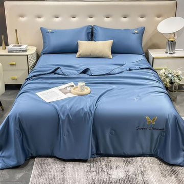 Lenjerie de Pat din Matase cu Pilota – 4 Piese: Eleganta si Rasfat în Dormitorul Tau | COD 0857-S