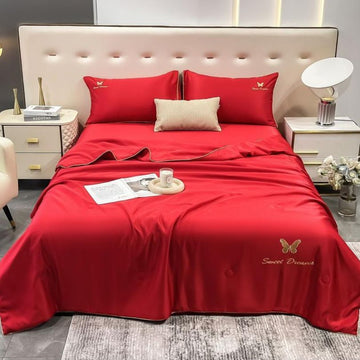 Lenjerie de Pat din Matase cu Pilota – 4 Piese: Eleganta si Rasfat în Dormitorul Tau | COD 0858-S