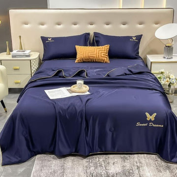 Lenjerie de Pat din Matase cu Pilota – 4 Piese: Eleganta si Rasfat în Dormitorul Tau | COD 0867-S