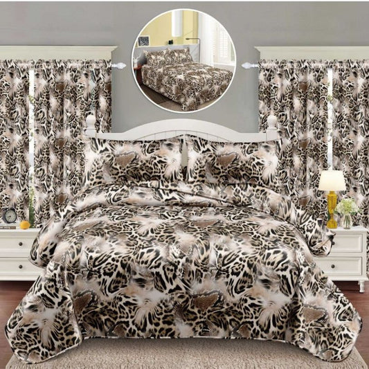 Lenjerie de pat 1 persoana, 4 piese + 2 draperii, confort complet si decor armonios | 3203-S