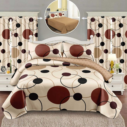 Lenjerie de pat 1 persoana, 4 piese + 2 draperii, confort complet si decor armonios | 3209-S