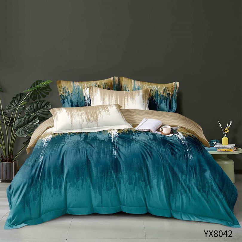 Lenjerie de pat 1 persoana, Finet, fara elastic, 4 piese, 100% bumbac | 0433-PV