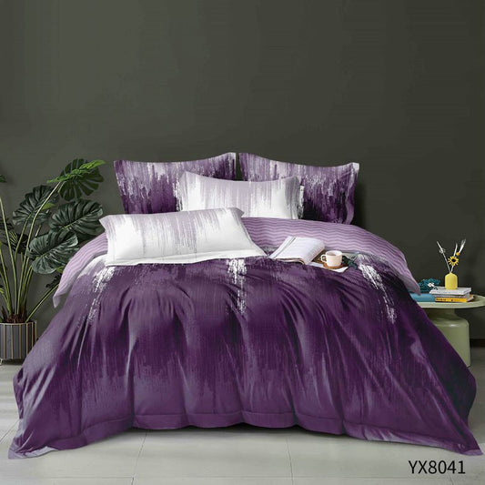 Lenjerie de pat 1 persoana, Finet, fara elastic, 4 piese, 100% bumbac | 0434-PV