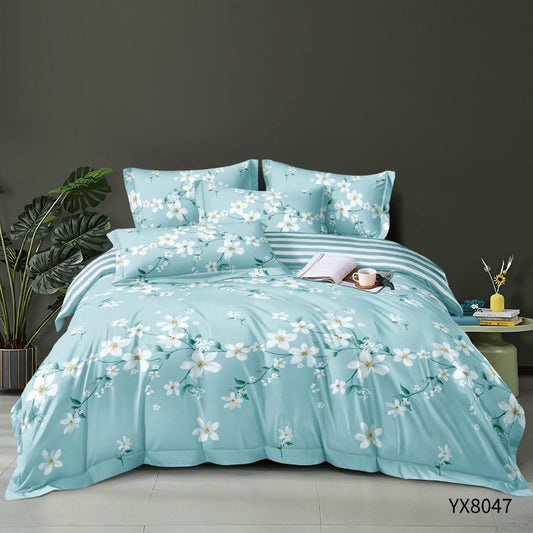 Lenjerie de pat 1 persoana, Finet, fara elastic, 4 piese, 100% bumbac | 0439-PV