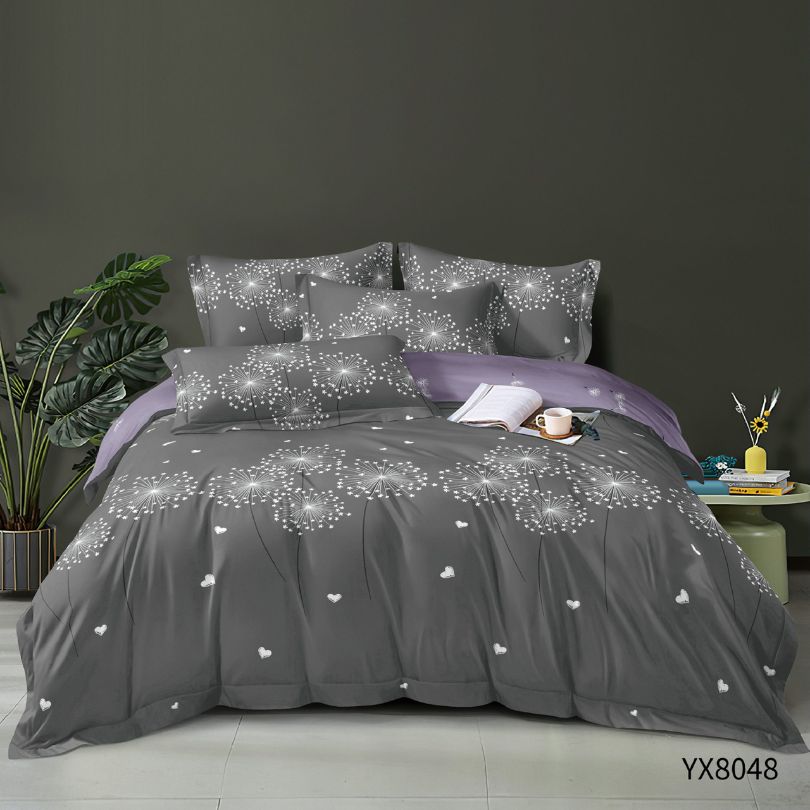 Lenjerie de pat 1 persoana, Finet, fara elastic, 4 piese, 100% bumbac | 0440-PV