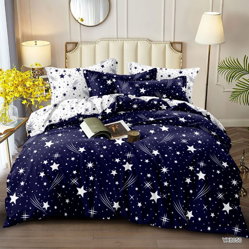 Lenjerie de pat 1 persoana, Finet, fara elastic, 4 piese, 100% bumbac | 0441-PV