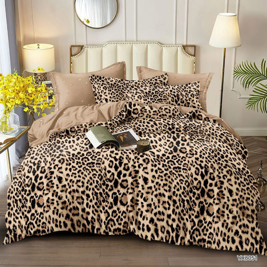 Lenjerie de pat 1 persoana, Finet, fara elastic, 4 piese, 100% bumbac | 0443-PV