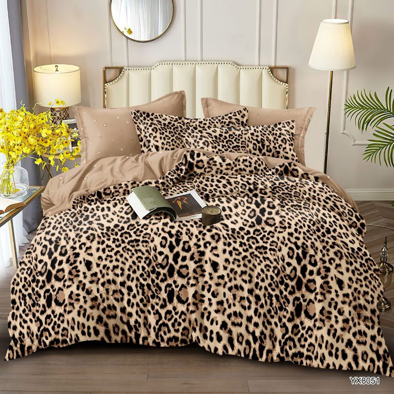 Lenjerie de pat 1 persoana, Finet, fara elastic, 4 piese, 100% bumbac | 0443-PV