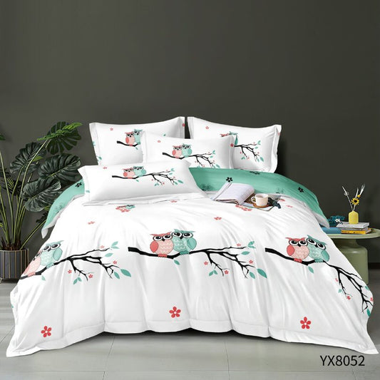 Lenjerie de pat 1 persoana, Finet, fara elastic, 4 piese, 100% bumbac | 0444-PV