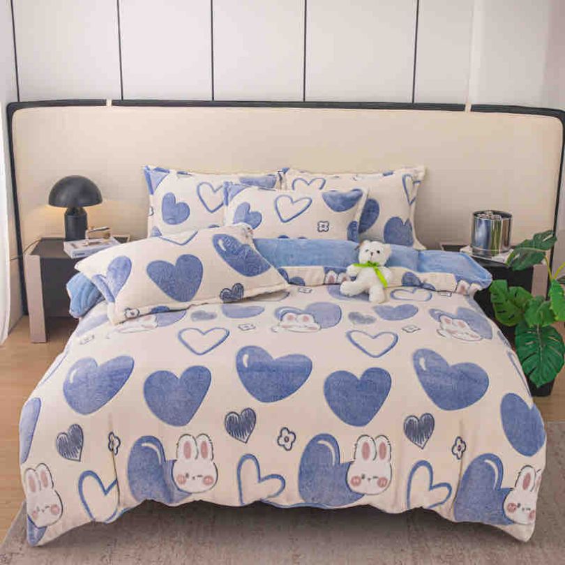 Lenjerie de pat Cocolino, 4 piese, ultra pufoasa si calduroasa, confort și stil  | 2325-J