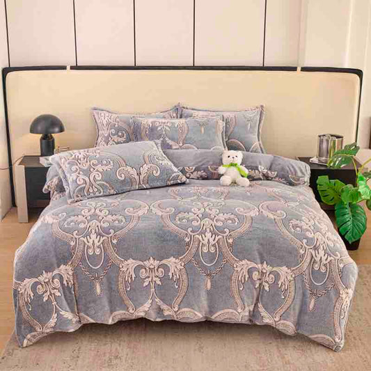 Lenjerie de pat Cocolino cu elastic - 4 piese | Confort și caldura pentru un somn odihnitor | COD 0747-J