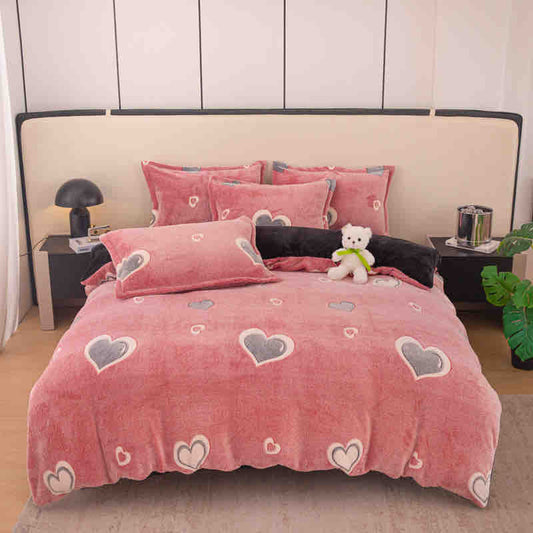 Lenjerie de pat Cocolino cu elastic - 4 piese | Confort și caldura pentru un somn odihnitor | COD 0753-J