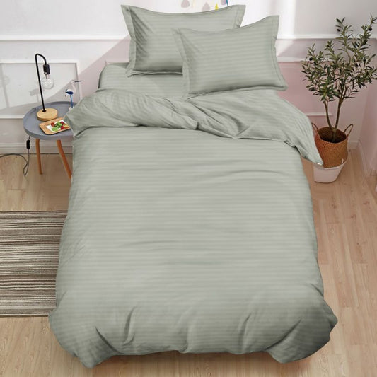 Lenjerie de pat Damasc, 6 piese, 1 persoana, eleganta si confort premium | 2798-S 