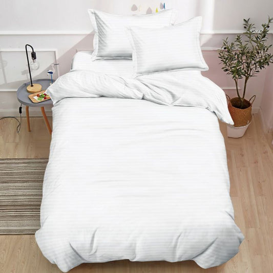 Lenjerie de pat Damasc, 6 piese, 1 persoana, eleganta si confort premium | 2808-S 