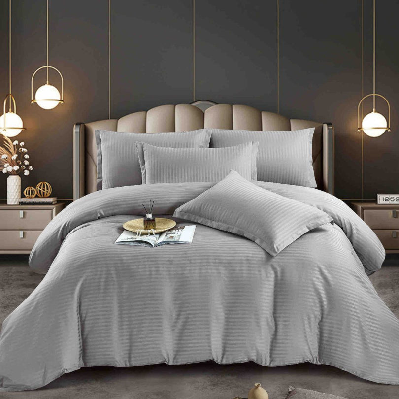 Lenjerie de pat Damasc cu elastic – 6 piese | Eleganta si Fixare Perfecta | COD 0578-J